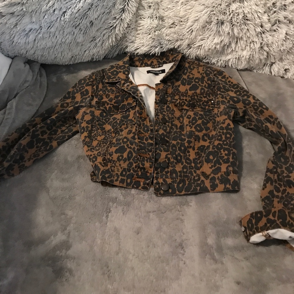 Leopard denim jacket
